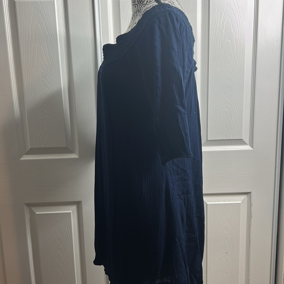 Purple Snow Blue Dress 3/4 Sleeve Smocked Relaxed Fit L - Picture 4 of 5